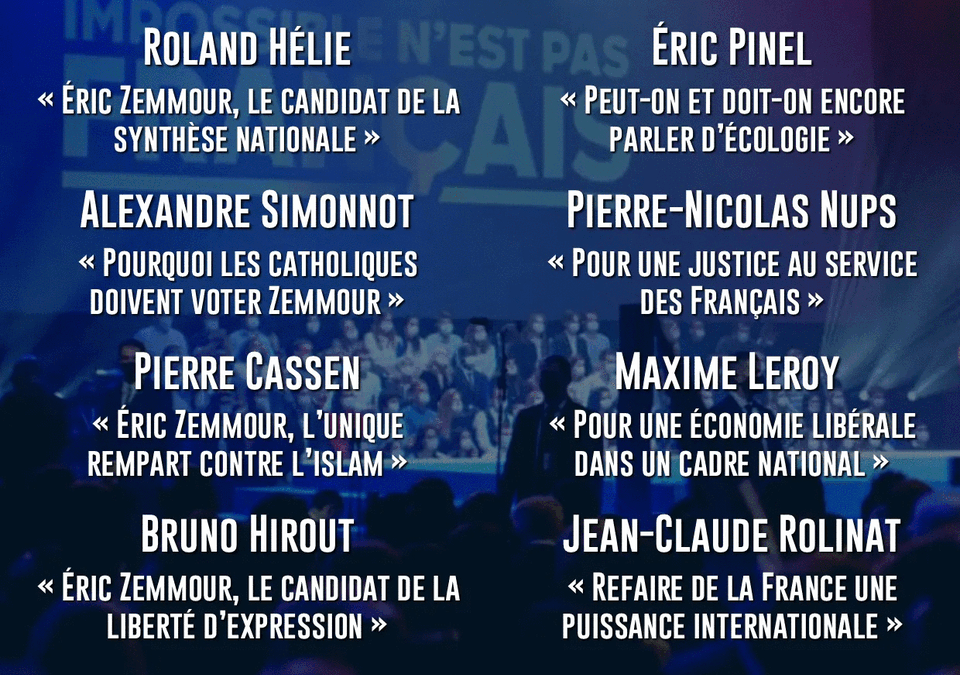 SAMEDI 12 MARS GRAND MEETING LA DROITE NATIONALE AVEC ZEMMOUR !