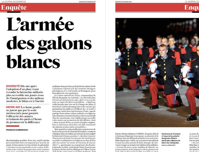 LE JDD : IL Y A TROP DE BLANCS DANS L’ARMÉE