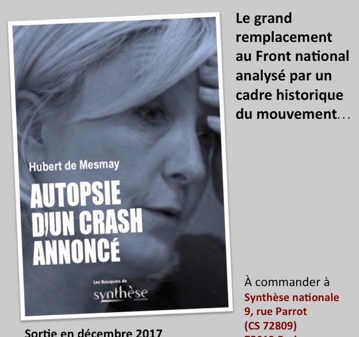 AUTOPSIE D’UN CRASH ANNONCÉ, le livre choc d’Hubert de Mesmay