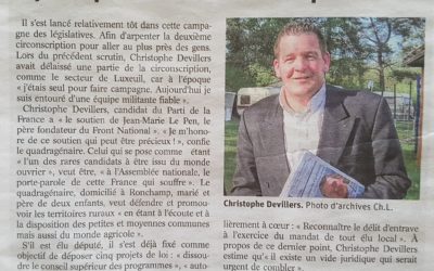 Christophe Devillers en campagne en Franche Comté