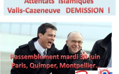 Mardi 30 Juin : mobilisation contre Valls et Cazeneuve