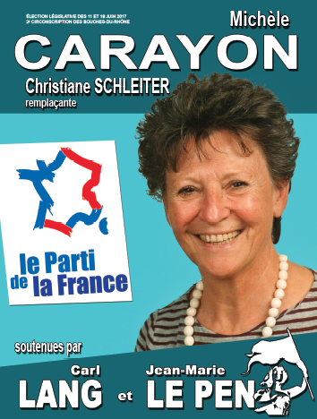 Michèle Carayon , candidate du Parti de la France dans les Bouches du Rhône