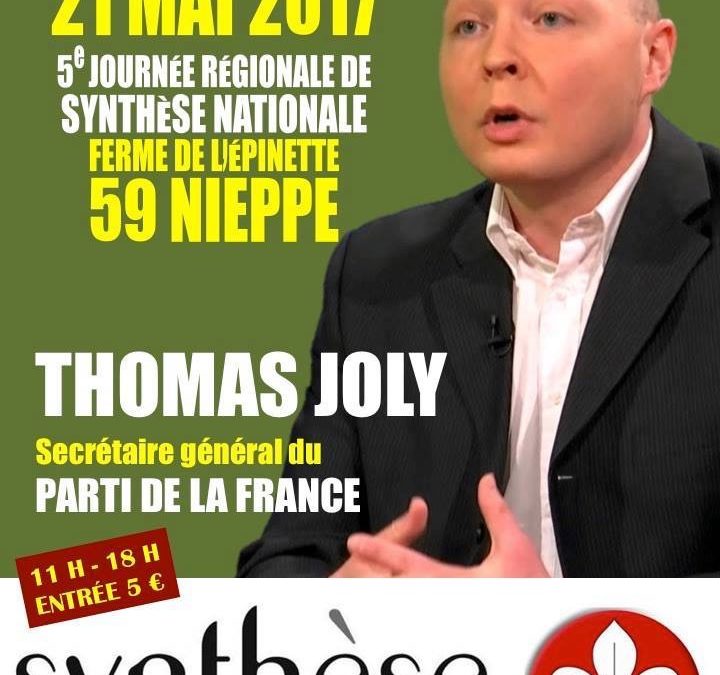 Thomas Joly dimanche 21 mai à Nieppe (59) de la journée régionale de Synthèse Nationale