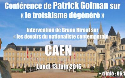 Conférence de Patrick Gofman à Caen, lundi 13 juin 2016