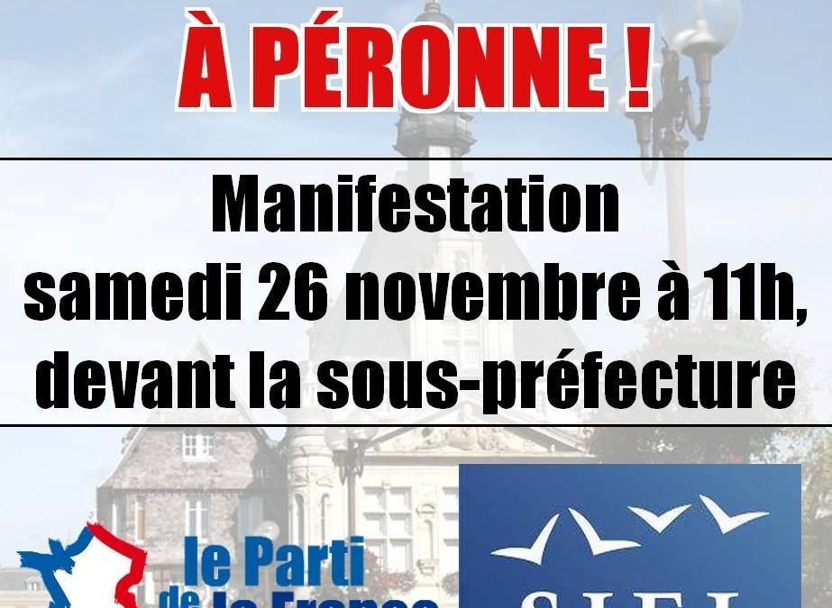 Manifestation anti migrants à Péronne le 26 novembre