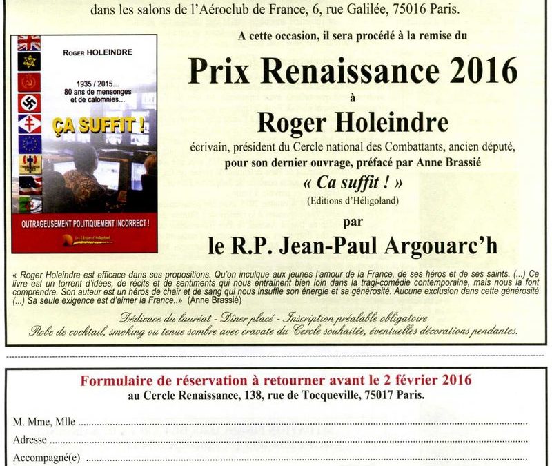 Libre journal du Parti de la France – 7 avril 2014